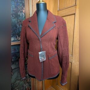 Marithe Francois Girbaud Women's Rust Blazer with Dark Gray Accents